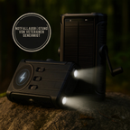 Kabellose Solar-Powerbank mit Handkurbel-Ladefunktion